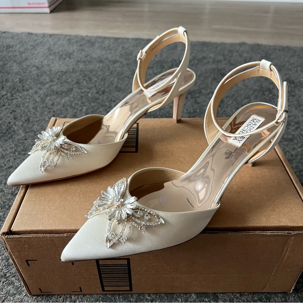 Badgley Mischka kaley jeweled pointed toe heel